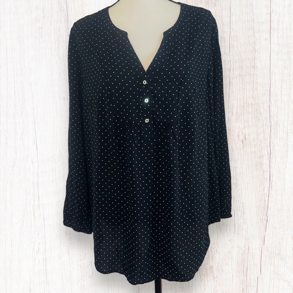 H&M Mama Maternity Black & White Long Sleeve Blouse